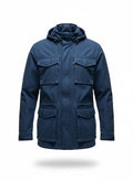 Men's Blue Field Jacket with Stowaway Hood