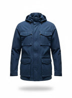 Men's Blue Field Jacket with Stowaway Hood