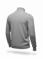 Men's Gray Half-Zip Mock Neck Sweater