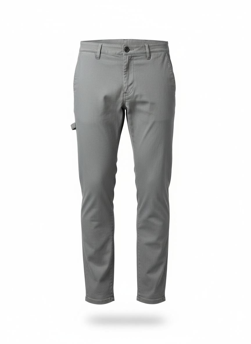 Men's Gray Slim-Fit Work Chinos