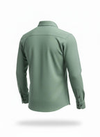 Men's Green Herringbone Twill Shirt