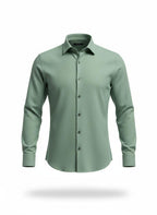 Men's Green Herringbone Twill Shirt