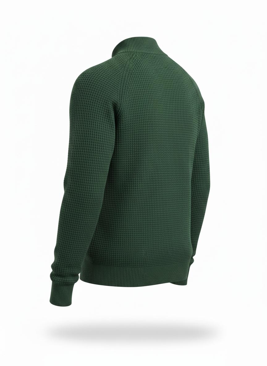 Men's Green Mock-Neck Sweater