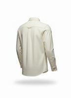Men's White Oxford Shirt with Box-Stitched Pocket