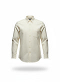 Men's White Oxford Shirt with Box-Stitched Pocket