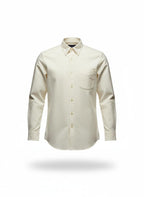 Men's White Oxford Shirt with Box-Stitched Pocket